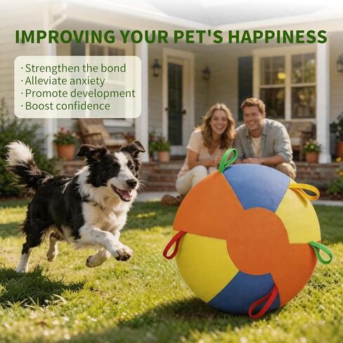 Herding Ball for Dogs,Durable Waterproof Dog Herding Ball Outdoor, Large Interactive Dog Play Ball for Herding Breeds to Push Chase & Roll, Pet Training Toy for Australian Shepherd Border Collie(10in) in Kuwait
