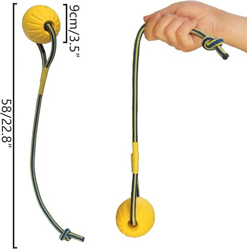 2 Pack Ball with Rope Dog Toy,Fling Dura Foam Toy,Dog Water Float Ball Rraining Boall on Rope (2 Pieces 9cm/3.5") in Kuwait