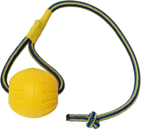 2 Pack Ball with Rope Dog Toy,Fling Dura Foam Toy,Dog Water Float Ball Rraining Boall on Rope (2 Pieces 9cm/3.5") in Kuwait