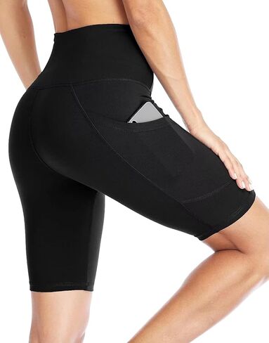 Biker Shorts for Women with Pockets – High Waisted Tummy Control Yoga Shorts – Buttery Soft, Squat-Proof, 4-Way Stretch in Saudi Arabia