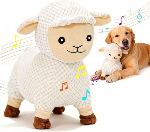Interactive Dog Toys for Large Dogs, Sheep Rechargeable Pet Toys with Music, Animal Sound & Recording Mode, Automatic Jumping Pet Ball for Mental Stimulation in Kuwait