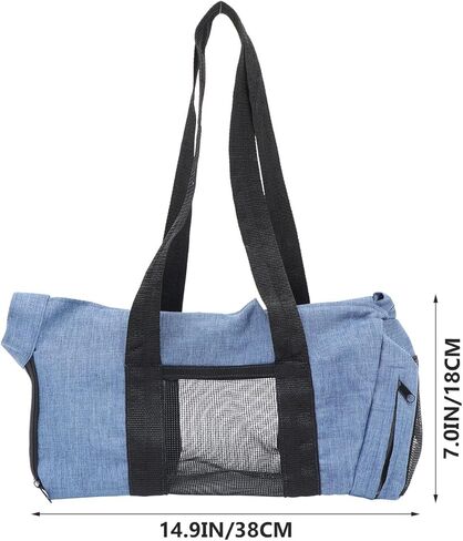 Breathable Pet Carrying Bag with Mesh for Nail Clipping and Grooming, Adjustable Blue Dog and Cat Carrier Handbag for Travel and Bathing in Kuwait