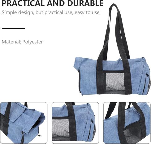 Breathable Pet Carrying Bag with Mesh for Nail Clipping and Grooming, Adjustable Blue Dog and Cat Carrier Handbag for Travel and Bathing in Kuwait