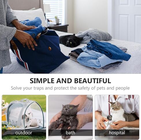 Breathable Pet Carrying Bag with Mesh for Nail Clipping and Grooming, Adjustable Blue Dog and Cat Carrier Handbag for Travel and Bathing in Kuwait