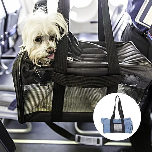 Breathable Pet Carrying Bag with Mesh for Nail Clipping and Grooming, Adjustable Blue Dog and Cat Carrier Handbag for Travel and Bathing in Kuwait