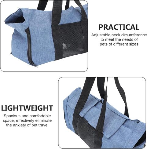 Breathable Pet Carrying Bag with Mesh for Nail Clipping and Grooming, Adjustable Blue Dog and Cat Carrier Handbag for Travel and Bathing in Kuwait