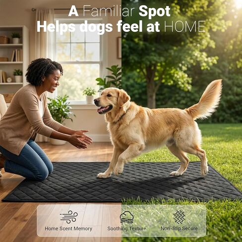PetDance Dog Mat للشاحنات، 【0 صعوبة الطي والتنظيف】 بطانية كلب مقاس XL 56 بوصة × 27 بوصة لمقعد السيارة، غطاء المقعد الخلفي، الأريكة، الأرضية، الهواء الطلق، غير قابلة للانزلاق ومقاومة للماء، حصيرة سرير الكلب بالمقعد الخلفي لشاحنة كاملة الحجم/سيارات الدفع ال in Kuwait