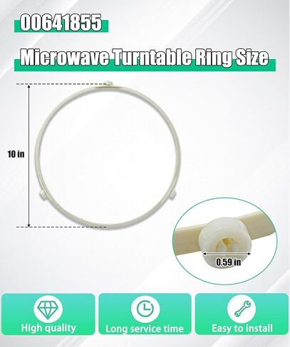 00641855 دعم صينية القرص الدوار للميكروويف مع حلقة عجلة دوارة متوافقة مع Bosch/Gaggenau/Thermador/Microwave - يستبدل AP4075204، 00487750، 35-00-769، 487750، 641855 in Kuwait