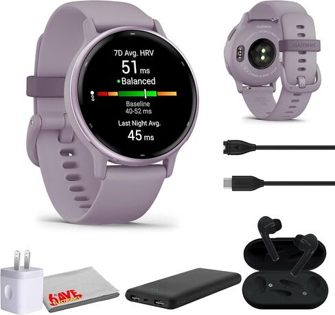 Garmin Vivoactive 5 Fitness Tracker Smart Watch for Women & Men with Slate Aluminum Bezel with Black Case and Silicone Band with 11 Days Battery Life and Bright 1.2" AMOLED Touchscreen Display in Saudi Arabia