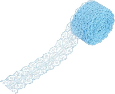 MECCANIXITY 1.2 Inch Wide 25 Yard Lace Ribbon Floral Pattern Beige Lace Trim Ribbon for Gift Wrapping Bouquets, Wedding Decor Sewing Making, and DIY Crafts in Saudi Arabia