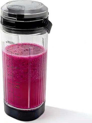 3 قطع غيار للخلاط لسلسلة Ninja Blast BC151 BC100 CL155، كوب وعاء مزج 18oz مع غطاء رشفة وغطاء سفلي متوافق مع خلاط Ninja Blast الشخصي المحمول in Kuwait