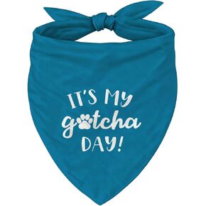 It's My Gotcha Day Dog Bandana، وشاح أزرق مثلث قابل للتعديل للحيوانات الأليفة، زي الاحتفال بالذكرى السنوية للكلاب الصغيرة والمتوسطة، ملحق لطيف للحيوانات الأليفة للحفلات أو التقاط الصور in Kuwait