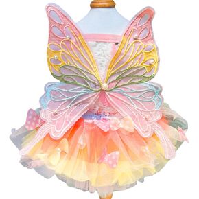 Pet Butterfly Dress,Pink Lolita Dress for Small Dogs Pet Princess Butterfly Wing Lace Tutu Skirt Cat Puppy Kitten for Summer Outfits Spring Gifts in Saudi Arabia