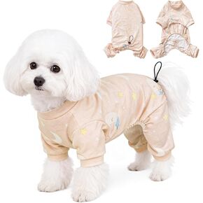 Winmany Dog Pajamas for Small Dogs, Soft Breathable Full Body Puppy PJs with Adjustable Back Length, Stretchy Dog Jumpsuit for Chihuahua Bichon Maltese Poodle, Cute Dog Outfit (Pink, S) in Kuwait