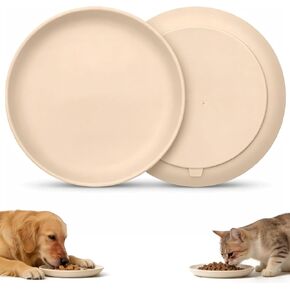 Non-Slip Cat & Dog Food Bowl, Shallow Wide Pet Plate for Puppy Kitten, Unbreakable Silicone Feeding Bowls for Cat Dog & Pets, Heavy Duty, Dishwasher Safe, Mess-Free in Kuwait