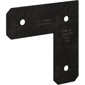 Simpson Strong Tie APVL4 Outdoor Accents® Avant Collection™ ZMAX®، حزام L مطلي بمسحوق أسود لسيارات الدفع الرباعي، 8 عبوات in Saudi Arabia
