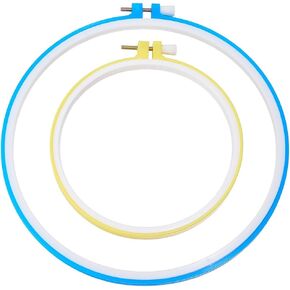 GORGECRAFT 2 Sizes Metal Spring Tension Embroidery Hoops Tension Stich Hoop Set Circle Round Frame Art Craft for Sewing (4.7 inch, 6.6 inch) in Kuwait