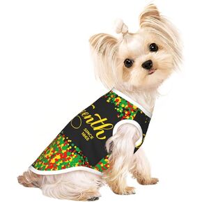 Juneteenth Freedom Day 1865 African American Pride Flag (2) Dog Sleeveless T-Shirt Vest Pet Costume Outfit Clothes for Small Dogs Medium in Saudi Arabia