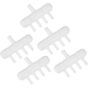 M METERXITY 5-Pack Aquarium Air Valve 8mm to 4mm 4-Ways, Plastic Air Line Tubing Splitter Connector Flow Control Pump Accessories for Aquarium/Fish Tank/Garden/Agricultural/Irrigation [White] in Saudi Arabia