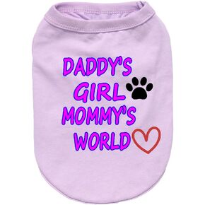 قميص فستان أرجواني للفتيات الصغيرات من Daddy'y Girl Mommy's World طباعة هزلي بدون أكمام للإناث الجراء والقطط والأرانب والأرانب (مقاس الرقبة 10.24 بوصة) in Kuwait