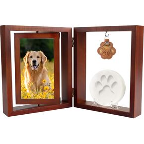 Vivifying Dog Memorial Picture Frame with Clay Kit, Keepsake to Celebrate or Remember Your Dog or Cat, Sympathy Gift for Loss of Pet, 6x4In Foldable Wooden Picture Frame in Kuwait