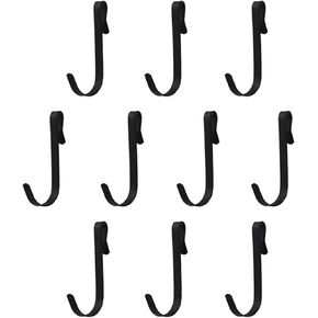Snap On Hooks Wire Rack Hook Stainless Steel 10Pcs Black J Shaped Hooks Hanger Clip-on Hooks Hanging Sink Grid J Hook for Kitchen, Bedroom, Office in Saudi Arabia