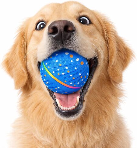 Interactive Dog Ball Toy for Small Medium Dogs – Automatic Rolling, Bouncing & Moving Dog Toy with LED Lights, 2-in-1 Fetch Toy, Durable E-TPU, USB Rechargeable (2.8" Blue) in Kuwait
