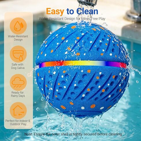 Interactive Dog Ball Toy for Small Medium Dogs – Automatic Rolling, Bouncing & Moving Dog Toy with LED Lights, 2-in-1 Fetch Toy, Durable E-TPU, USB Rechargeable (2.8" Blue) in Kuwait