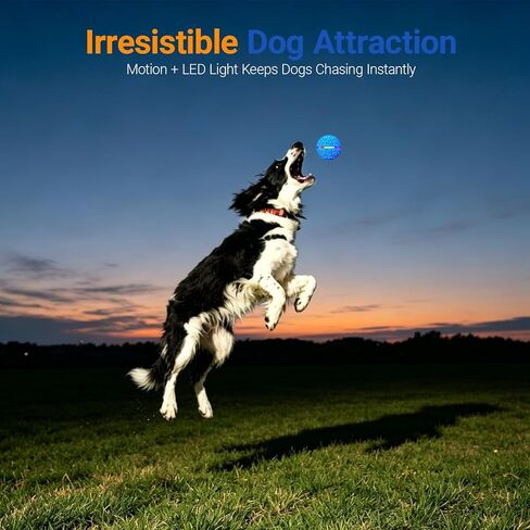 Interactive Dog Ball Toy for Small Medium Dogs – Automatic Rolling, Bouncing & Moving Dog Toy with LED Lights, 2-in-1 Fetch Toy, Durable E-TPU, USB Rechargeable (2.8" Blue) in Kuwait