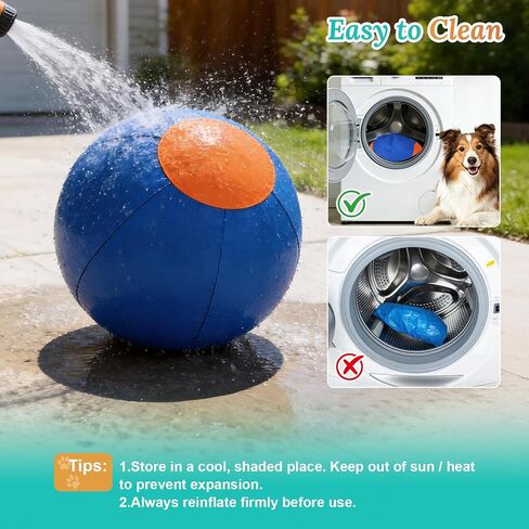 Herding Ball for Dogs, Upgraded Durable 18" Dog Herding Ball for Australian Shepherd, Collie Horse Ball for All Breeds, Herding Dog Toys Indoor Outdoor Play Exercise (Blue-Orange, M) in Kuwait