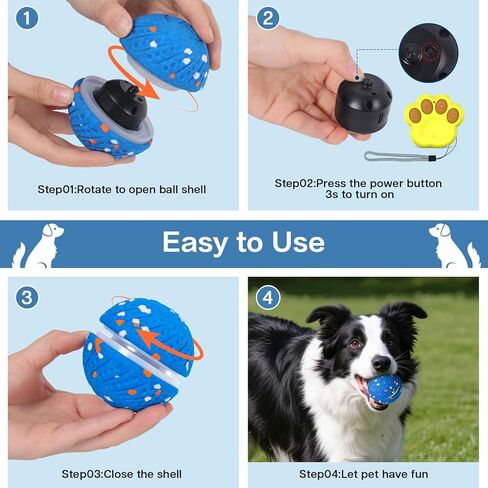 Interactive Dog Ball, Remote-Controlled Moving Dog Toy with Colorful Lights, 3 Interactive Modes and TPU Material, Bouncing Ball for Dogs to Keep Them Entertained in Saudi Arabia