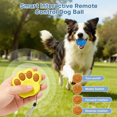 Interactive Dog Ball, Remote-Controlled Moving Dog Toy with Colorful Lights, 3 Interactive Modes and TPU Material, Bouncing Ball for Dogs to Keep Them Entertained in Saudi Arabia