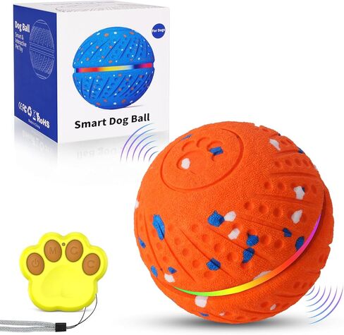 Interactive Dog Ball, Remote-Controlled Moving Dog Toy with Colorful Lights, 3 Interactive Modes and TPU Material, Bouncing Ball for Dogs to Keep Them Entertained in Saudi Arabia