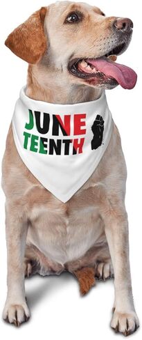 سعيد Juneteenth يوم الكلب عصابات مثلث عكسها الكلب وشاح المرايل قابل للتعديل الأوشحة الحيوانات الأليفة الملحقات للكلاب الصغيرة المتوسطة الحيوانات الأليفة القطط in Kuwait
