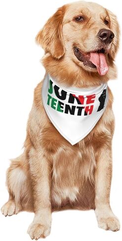 سعيد Juneteenth يوم الكلب عصابات مثلث عكسها الكلب وشاح المرايل قابل للتعديل الأوشحة الحيوانات الأليفة الملحقات للكلاب الصغيرة المتوسطة الحيوانات الأليفة القطط in Kuwait