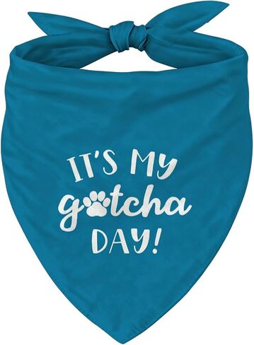 It's My Gotcha Day Dog Bandana، وشاح أزرق مثلث قابل للتعديل للحيوانات الأليفة، زي الاحتفال بالذكرى السنوية للكلاب الصغيرة والمتوسطة، ملحق لطيف للحيوانات الأليفة للحفلات أو التقاط الصور in Kuwait
