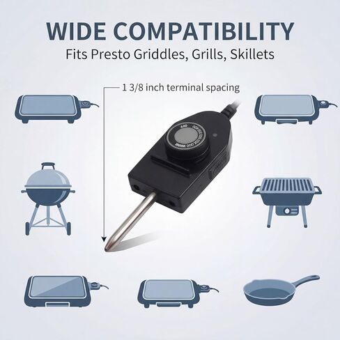 06900 probe temperature control thermostat cable, suitable for level pans, grills, frying pans, terminal spacing 1-3/8 inches, electric heating probe control, 125V10A replacement parts in Kuwait