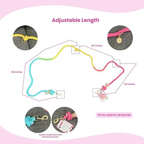 مجموعة Glow Pups "Fashion Forward Walking Bundle: مجموعة لعبة محفظة قطيفة للكلاب على طراز مصمم وردي (تتضمن هاتف مخالب وأحمر شفاه وطلاء أظافر) + مقود كلب من الحبال باللون الوردي الفاتح المتطابق بدون استخدام اليدين (مجموعة مكونة من 5 قطع) in Kuwait