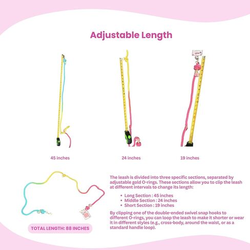 مجموعة Glow Pups "Fashion Forward Walking Bundle: مجموعة لعبة محفظة قطيفة للكلاب على طراز مصمم وردي (تتضمن هاتف مخالب وأحمر شفاه وطلاء أظافر) + مقود كلب من الحبال باللون الوردي الفاتح المتطابق بدون استخدام اليدين (مجموعة مكونة من 5 قطع) in Kuwait