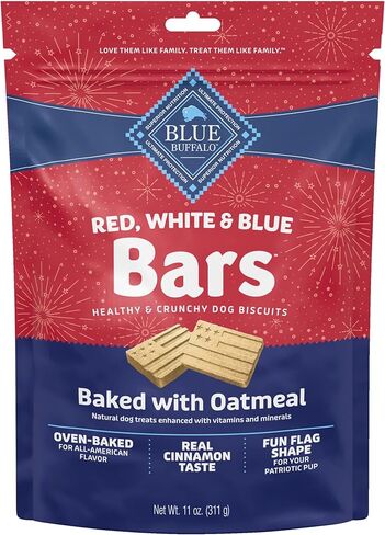 Blue Buffalo Red White & Blue Bars Crunchy Dog Treats Baked with Oatmeal & Cinnamon, 11-oz Bag in Saudi Arabia
