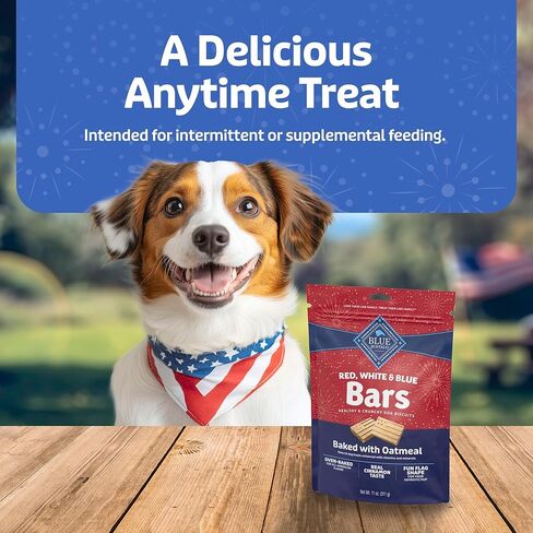 Blue Buffalo Red White & Blue Bars Crunchy Dog Treats Baked with Oatmeal & Cinnamon, 11-oz Bag in Saudi Arabia
