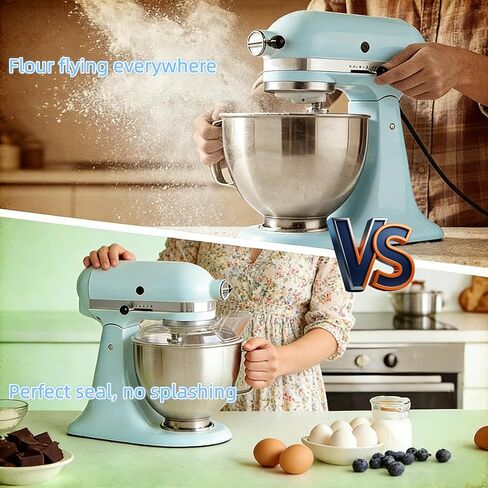 4.5-5 QT Tilt-Head Stand Mixer Splash Guard, Food Grade Durable Mixer Bowl Lid with Tight Seal, Anti-Spill & Anti-Leak, Compatible with KitchenAid Tilt-Head Mixers, Dishwasher Safe in Kuwait