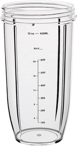 كوب بديل WONDER STAR سعة 32 أونصة متوافق مع خلاطات Nutri-Bullet بقدرة 600 وات و900 وات، كوب خلاط طويل خالٍ من مادة BPA سعة 950 مل مع 4 ألسنة للإمساك، مصنوع من البولي كربونات الصالحة للطعام in Kuwait
