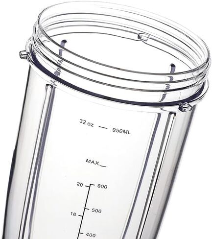 كوب بديل WONDER STAR سعة 32 أونصة متوافق مع خلاطات Nutri-Bullet بقدرة 600 وات و900 وات، كوب خلاط طويل خالٍ من مادة BPA سعة 950 مل مع 4 ألسنة للإمساك، مصنوع من البولي كربونات الصالحة للطعام in Kuwait