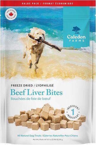 Caledon Farms, Value Pack Freeze Dried Beef Liver Bites, 12.5 oz, Freeze Dried Dog Treats in Kuwait