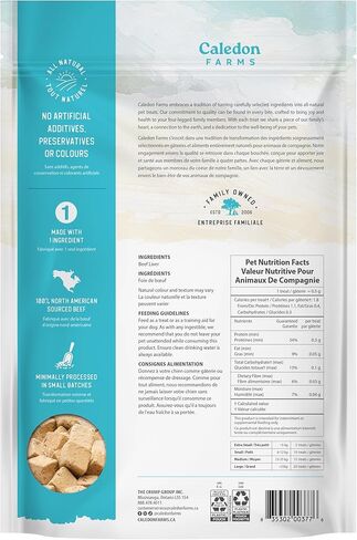 Caledon Farms, Value Pack Freeze Dried Beef Liver Bites, 12.5 oz, Freeze Dried Dog Treats in Kuwait