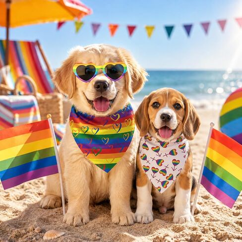 12 قطعة من عصابات الكلاب الفخر بألوان قوس قزح LGBT وشاح مثلث ملون بطبقة مزدوجة قابلة للتعديل من عصابات الحيوانات الأليفة المرايل ملحقات منديل للكلاب الصغيرة والمتوسطة والكبيرة والقطط والحيوانات الأليفة مستلزمات يوم فخر المثليين in Kuwait