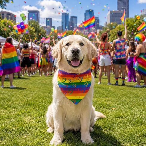 12 قطعة من عصابات الكلاب الفخر بألوان قوس قزح LGBT وشاح مثلث ملون بطبقة مزدوجة قابلة للتعديل من عصابات الحيوانات الأليفة المرايل ملحقات منديل للكلاب الصغيرة والمتوسطة والكبيرة والقطط والحيوانات الأليفة مستلزمات يوم فخر المثليين in Kuwait
