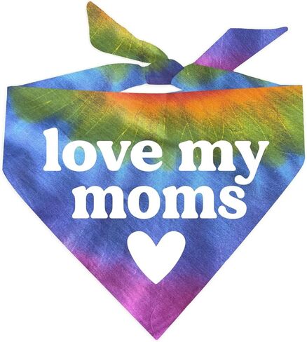 تي شيرتات وذيول Love My Moms (Two) باندانا عيد الأم فخر الكلب 100% قطن ربطة عنق مثلثة موكب زي LGBTQ+ Community Ally قوس قزح شهر غروب الشمس ربطة عنق مقاس واحد in Kuwait
