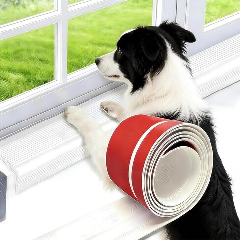 Dog Cat Scratching Windows Sill Protector L-Shape Cuttable Self-Adhesive for Furniture Edge Door Wall Protection（White5.43×78.7Inchs） in Kuwait